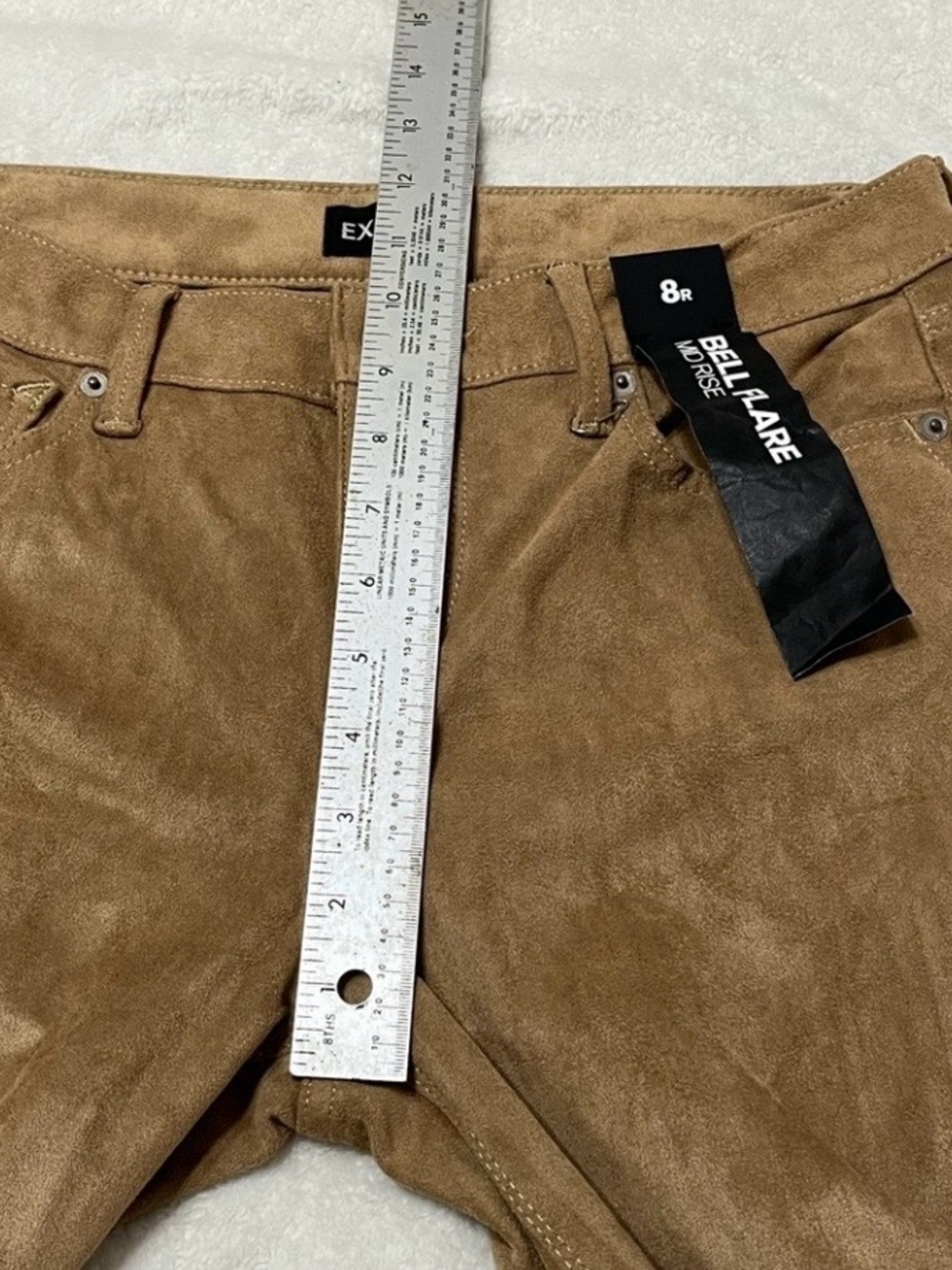 NWT Express Bell Flare Faux Suede Pants Camel Size 8R Western
Boho Y2K - Picture 6 of 13